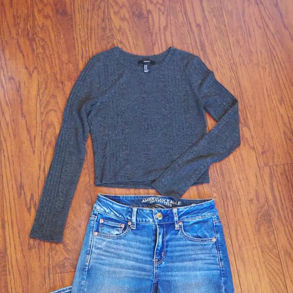 Forest Green Cropped Sweater